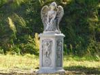 Engel met Vleugels op Engelsokkel - 113 cm - Steen, Tuin en Terras, Ophalen of Verzenden, Steen