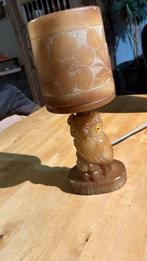 Lampe de table ancienne ArtDéco en forme de hibou en albâtre, Enlèvement