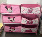 Houten Kastje minnie mouse en stoffen bakken, Ophalen, Zo goed als nieuw