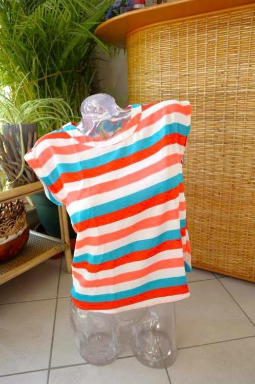 kleurrijk apart leuk top T-shirt, Kleding | Dames, Topjes, Gedragen, Maat 38/40 (M), Zonder mouw, Ophalen of Verzenden