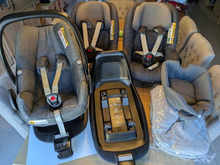 Maxi-Cosi set 0 t.e.m. 4 jaar, voor 2 wagens., Kinderen en Baby's, Autostoeltjes, Gebruikt, Maxi-Cosi, 0 t/m 18 kg, Isofix, Verstelbare rugleuning