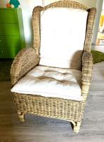 Mojawo Luxe relaxstoel rieten stoel fauteuil, Huis en Inrichting, Ophalen, Hout, Minder dan 75 cm, Zo goed als nieuw