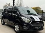 Ford Transit Custom 2.0 TDCI 170 CV 5 PLACES LONG CHASSIS TV, Auto's, Stof, 4 cilinders, Zwart, Bedrijf