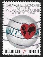 1 Postzegel België 1972 Wereldcampagne voor het Hart, Frankeerzegel, Ophalen of Verzenden, Gestempeld, Rode kruis