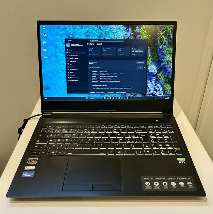 Erazer Gaming Laptop - Ryzen 5 5600H - RTX 3050 - 16 GB RAM, Computers en Software, Windows Laptops, Zo goed als nieuw, SSD, 16 GB