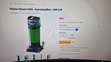 eheim classic 2211 aquariumfilter 300l/h  beschikbaar voor biedingen
