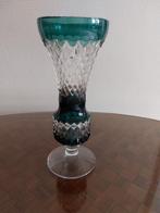 Val St. Lambert vaas emerald groen 22cm hoog in perfecte sta, Ophalen of Verzenden