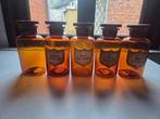 Set van 5 antieke apothekerspotten – Amber glas, Enlèvement ou Envoi