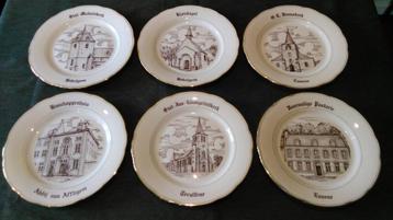 6 sierborden Affligem in porselein - collectie reeks beschikbaar voor biedingen