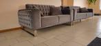 ️ Ensemble de 2 canapés velours gris style capitonné – Exc