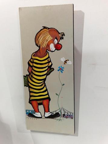 Circus clown retro wanddecoratie,  bloem en bij , 48cm hoog  beschikbaar voor biedingen