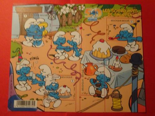 Vel 5 postzegels - De Smurfen 50 jaar, Verzamelen, Stripfiguren, Nieuw, Plaatje, Poster of Sticker, Smurfen, Ophalen of Verzenden