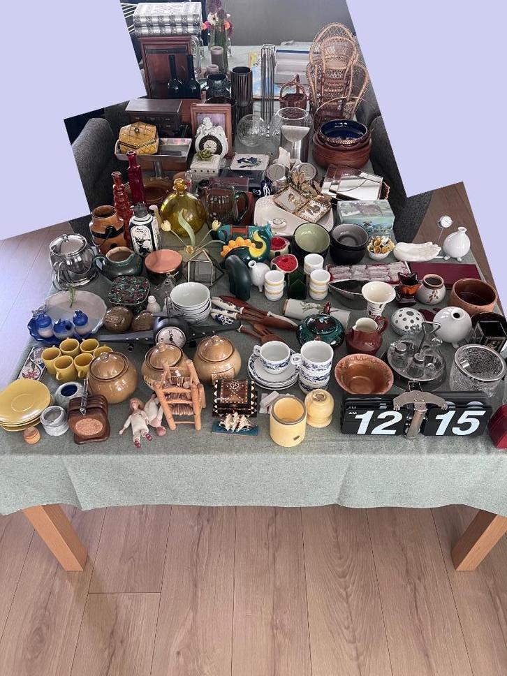 Mega lot +200 objecten brocante, decoratie, ..., Huis en Inrichting, Woonaccessoires | Overige, Gebruikt, Ophalen