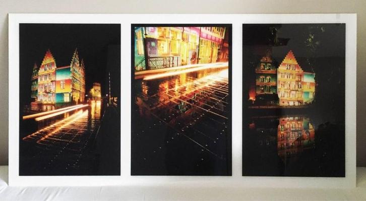 Interieurfoto Gent Graslei op dibond, Huis en Inrichting, Woonaccessoires | Schilderijen, Tekeningen en Foto's, Nieuw, Ophalen