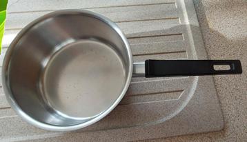 Poelon inox pas induction 16cm sur 8cm, Enlèvement ou Envoi, Comme neuf, Inox