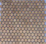 Mozaiëk Reflection Penny Round Copper 19mm op matje 300x300, Doe-het-zelf en Bouw, Tegels, Ophalen, Nieuw, 20 tot 40 cm, 10 m² of meer