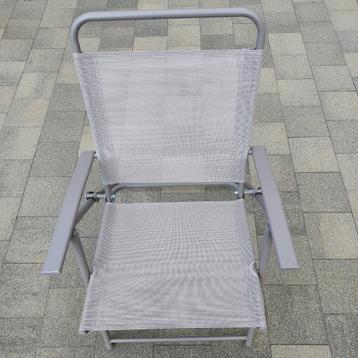 4 Tuinplooi stoel met armleuning aluminium ecru beschikbaar voor biedingen