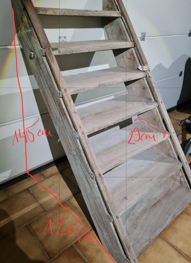 Prachtige antieke trap met mooie patine, Doe-het-zelf en Bouw, Ladders en Trappen, Gebruikt, Trap, Minder dan 2 meter, Ophalen