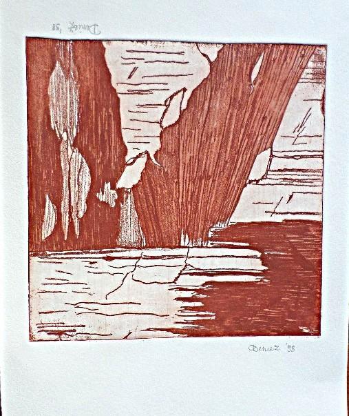 etsen. abstract. gehandtekend., Antiquités & Art, Art | Eaux-fortes & Gravures, Enlèvement ou Envoi