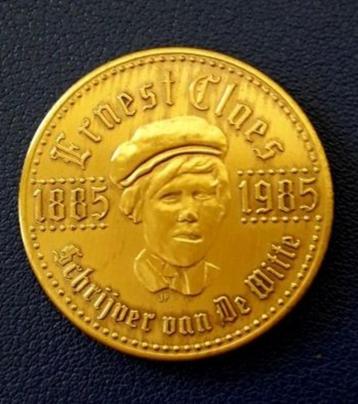 munt met opschrift "Ernest Claes" 1885-1985" beschikbaar voor biedingen