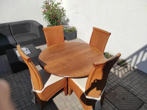 Tafel met stoelen (Lloyd Loom), Antiek en Kunst, Antiek | Meubels | Tafels, Ophalen