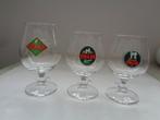 3 Verschillende Palmglazen met paardje in de voet, Ophalen, Zo goed als nieuw, Glas of Glazen, Palm