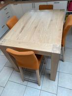 Eiken bartafel + 4 stoelen, Enlèvement, Utilisé, Y compris les chaises de bar