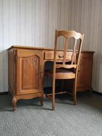 Stijlvol bureau in massief eik in mooie staat, Huis en Inrichting, Bureaus, Ophalen, Gebruikt, Bureau