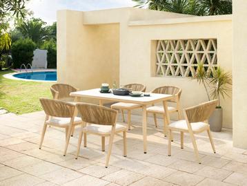 Nieuwe exclusieve aluminium tuinset Ibis tafel met 6 stoelen