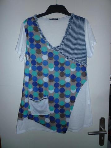 Witte shirt bedrukte voorzijde Multiples maat 4 (44/46) NIEU beschikbaar voor biedingen