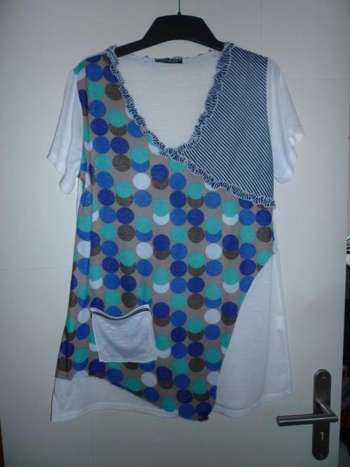 Witte shirt bedrukte voorzijde Multiples maat 4 (44/46) NIEU, Kleding | Dames, Blouses en Tunieken, Nieuw, Maat 42/44 (L), Wit