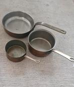 3 koperen pannen, Antiek en Kunst, Ophalen