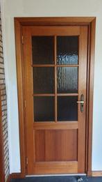Portes intérieures doubles simples en bois dur, Comme neuf, 200 à 215 cm, Verre, Enlèvement