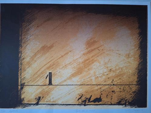 Zeefdruk Veerle Rooms Papier aan de wand uit 1976, Antiek en Kunst, Kunst | Litho's en Zeefdrukken, Ophalen of Verzenden