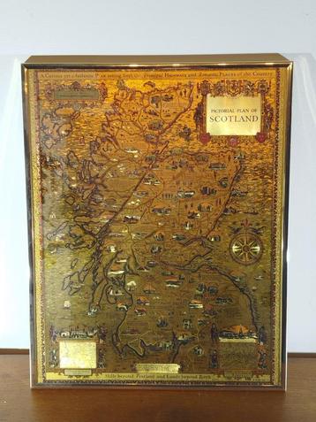 Vergulde Pictorial map of Scotland-Esso1931 auto memorabilia beschikbaar voor biedingen