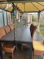 Tafel 213x100 als  goed als nieuw  en  8 stoelen, Tuin en Terras, Ophalen, Gebruikt