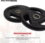 PH Fitness Premium Olympische Rubberen Halterschijf 20KG Set, Ophalen, Nieuw, Benen, Overige typen