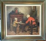 Frans Van Giel - peinture à l'huile « À table », Antiquités & Art, Art | Peinture | Classique, Enlèvement
