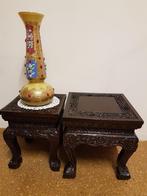 Chinese tafeltjes met vaas (ook apart mogelijk), Antiek en Kunst, Curiosa en Brocante, Ophalen