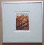ONLEESBAAR / HISTORISCH GEBOUW / KLEURETS / 31x31cm / KADER, Ophalen of Verzenden