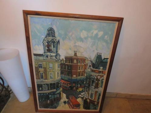 Nick Bowering schilderij olie op doek Up the Junction 1987, Antiek en Kunst, Kunst | Schilderijen | Modern, Ophalen