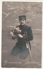 Un souvenir d'artillerie série calife soldaat bloemen 1913, Verzamelen, Postkaarten | Themakaarten, Gelopen, Overige thema's, Voor 1920