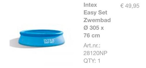 Intex Easy Set Zwembad Ø 305 x 76 cm + toebehoren, Tuin en Terras, Zwembaden, Gebruikt, Ophalen