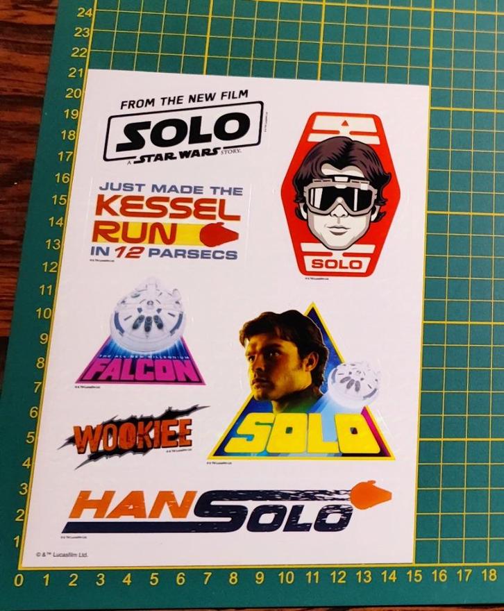 Stickerblad A5 7x stickers Solo:A Star Wars story (Renault), Verzamelen, Stickers, Ophalen of Verzenden