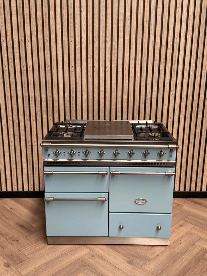 Prachtige Lacanche Babyblauw 100cm Gas + Pizza-Oven, Elektronische apparatuur, Fornuizen, Elektrisch, 5 kookzones of meer, Grill