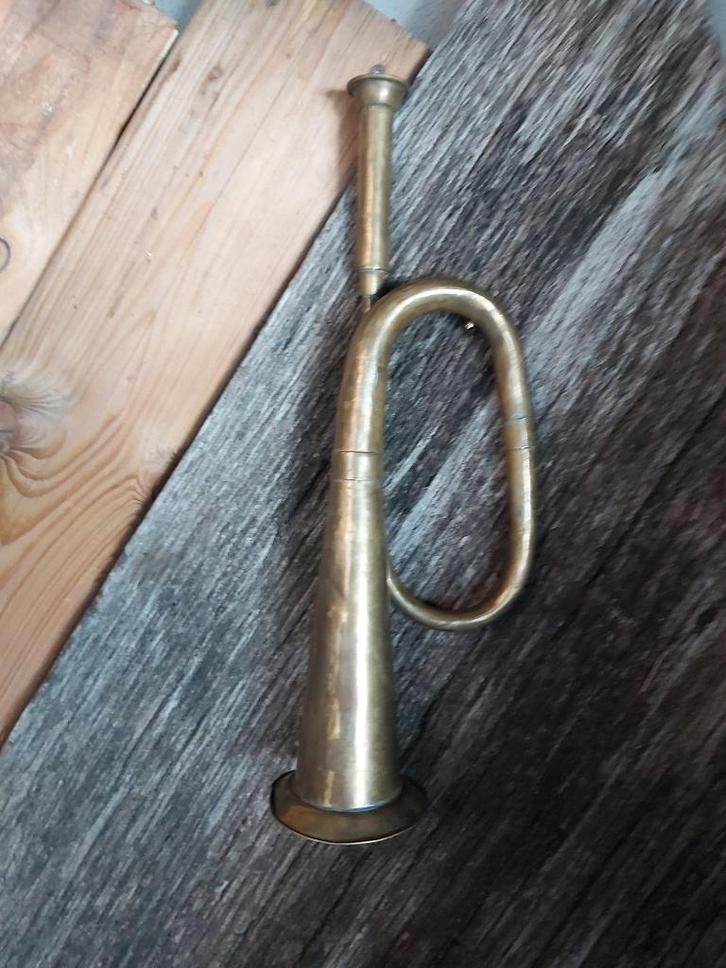 Leuke oude koperen jacht hoorn, Antiquités & Art, Antiquités | Bronze & Cuivre, Cuivre, Enlèvement ou Envoi