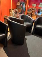 Vintage lederen kuipzetels, Huis en Inrichting, Ophalen, Overige materialen, Gebruikt, Zwart
