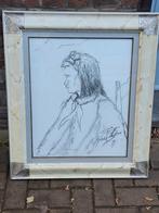 dessin sur toile encadre signe gerard le roux, Antiek en Kunst, Ophalen