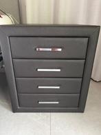 2 donker bruine lederen nachtkastjes 63x55x45 99€/stuk, Ophalen, Overige materialen, 50 tot 100 cm, Zo goed als nieuw