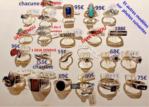 Bagues en argent rhodié avec pierre(s) (ou pas) NEUVES, Handtassen en Accessoires, Ringen, Nieuw, Dame, Zilver, Zilver, Met edelsteen